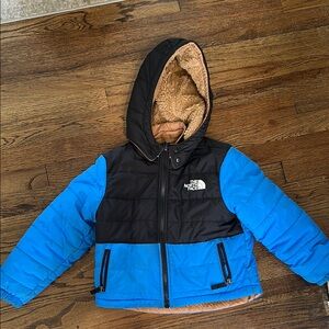 The North Face Black and Blue Hooded Jacket